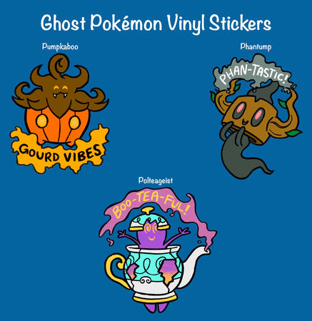 ghost pokemon vinyl stickers